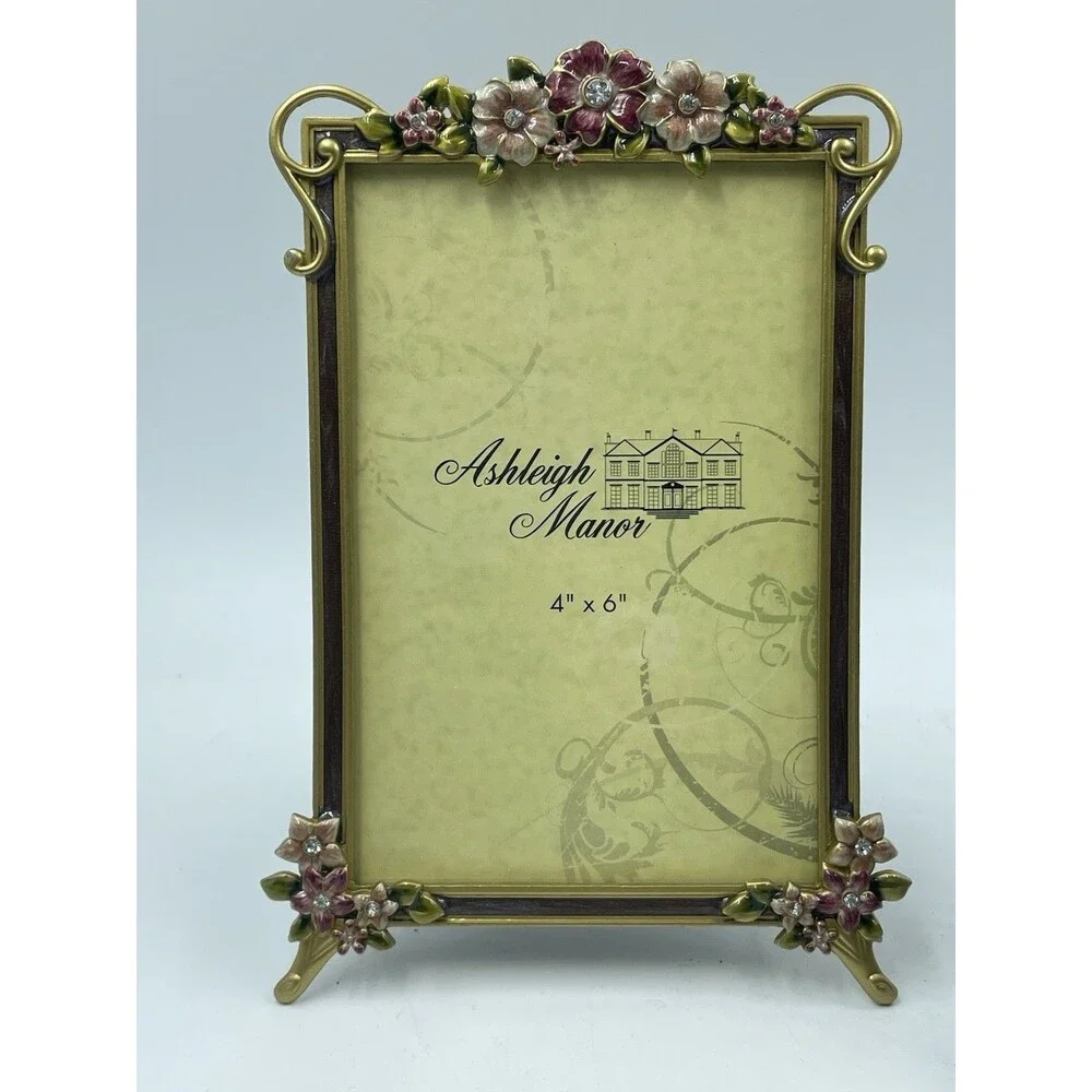 Vintage 4x6 Picture Frame Bundle - Ashleigh Manor Floral & Pewter Friends